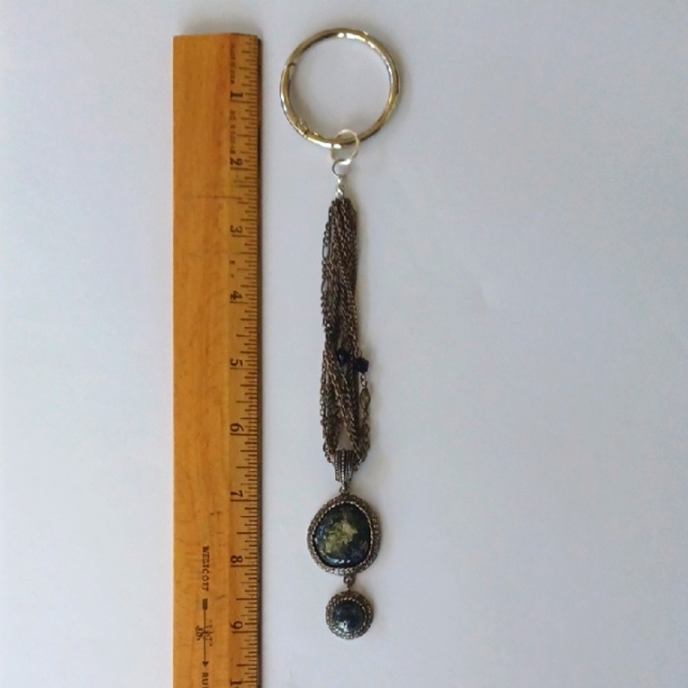 Silver and Black Purse Charm on two-inch spring ring.